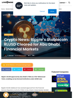 Crypto News: Ripple’s Stablecoin RLUSD Cleared for Abu Dhabi Financial Markets | Live Bitcoin News