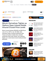 Bitcoin Derivatives Tighten as Options Open Interest Builds Around Crucial Price Levels – Markets and Prices Bitcoin News