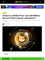 Shiba Inu (SHIB) Price: Can 280 Million Burned Tokens Spark a Breakout? - CoinCentral