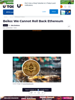 Beiko: We Cannot Roll Back Ethereum