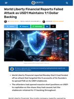 World Liberty Financial Reports Failed USD1 Attack