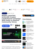 Beldex Launches $150,000 Creator Leaderboard Campaign With Kaito to Reward Community Voices – Branded Spotlight Bitcoin News