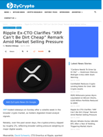 Ripple Ex-CTO Clarifies “XRP Can’t Be Dirt Cheap” Remark Amid Market Selling Pressure ⋆ ZyCrypto