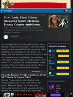 First Lady, First Token: Melania Trump Crypto Ambitions
