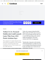 Tether's U.S.-Based Stablecoin May Launch Later This Year, Early Next Year