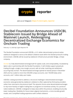 Decibel Foundation Announces USDCBL Stablecoin Issued by Bridge Ahead of Mainnet Launch, Redesigning Decentralized Exchange Economics for Onchain Trading