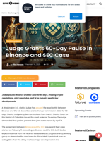 Judge Grants 60-Day Pause in Binance and SEC Case | Live Bitcoin News