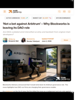 ‘Not a bet against Arbitrum’ – Why Blockworks is leaving its DAO role - AMBCrypto