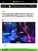 CEA Industries (BNC) Stock: Dips 21% as $500M PIPE Filing Sparks Volatility