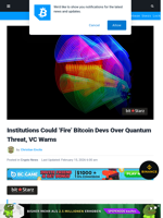 Institutions Could 'Fire' Bitcoin Devs Over Quantum Threat, VC Warns