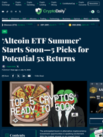 ‘Altcoin ETF Summer’ Starts Soon—5 Picks for Potential 5x Returns - Crypto Daily