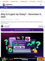 Why Is Crypto Up Today? – November 6, 2025