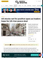 US stocks set for positive open as traders hope for US-Iran peace deal