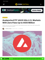 Avalanche ETF VAVX Hits U.S. Markets With Zero Fees Up to $500 Million - CoinCentral