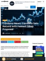Cardano News: Cardano Sets Record with Fastest DRep Proposal | Live Bitcoin News