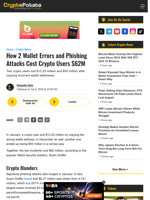 How 2 Wallet Errors and Phishing Attacks Cost Crypto Users $62M
