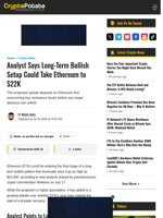 Analyst Says Long-Term Bullish Setup Could Take Ethereum to $22K