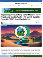 Dogecoin (DOGE) Setting up for Massive Move That Could Send It Past $1.10 by Q4, But Little Pepe (LILPEPE) Could Explode 74x