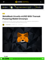 MetaMask Unveils mUSD With Transak Powering Wallet Onramps