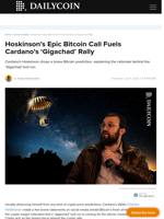 Hoskinson’s Epic Bitcoin Call Fuels Cardano’s ‘Gigachad’ Rally - DailyCoin