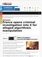 France opens criminal investigation into X for alleged algorithmic manipulation - The Crypto News Wire
