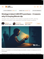 Strategy’s latest 4.8K BTC purchase – 3 reasons why it’s buying Bitcoin dip - AMBCrypto