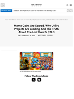 Meme Coins Are Scared. Why Utility Projects Are Leading And The Truth About The Last Dwarfs $TLD