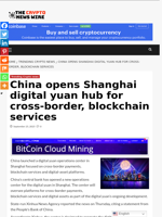 China opens Shanghai digital yuan hub for cross-border, blockchain services - The Crypto News Wire