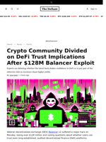 Crypto Community Divided on DeFi Trust Implications After $128M Balancer Exploit - 