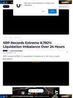 XRP Records Extreme 8,782% Liquidation Imbalance Over 24 Hours - U.Today