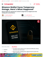 Binance Wallet Faces Temporary Outage, Here's What Happened - Coinspeaker