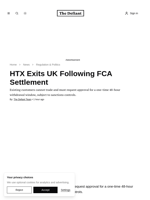 HTX Exits UK Following FCA Settlement | The Defiant