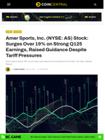 Amer Sports, Inc. (NYSE: AS) Stock: Surges Over 19% on Strong Q125 Earnings, Raised Guidance Despite Tariff Pressures
