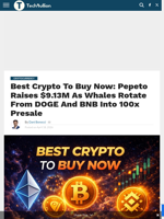 Best Crypto To Buy Now: Pepeto Raises $9.13M As Whales Rotate From DOGE And BNB Into 100x Presale - TechBullion