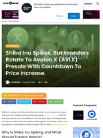 Shiba Inu Spikes, But Investors Rotate To Avalon X (AVLX) Presale With Countdown To Price Increase. | Live Bitcoin News
