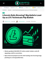 Litecoin Rally Brewing? Big Wallets Load Up as LTC Technicals Flip Bullish - Crypto News Flash