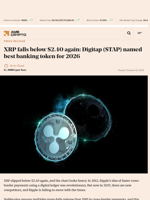 XRP falls below $2.40 again: Digitap ($TAP) named best banking token for 2026 - AMBCrypto