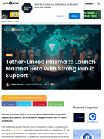 Tether-Linked Plasma to Launch Mainnet Beta With Strong Public Support | Live Bitcoin News