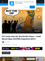 Eric Trump Joins the ‘Buy the Dip’ Chorus – Could Bitcoin Hyper ($HYPER) Outperform $BTC?