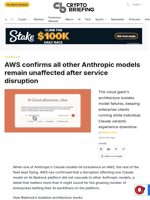 AWS confirms all other Anthropic models remain unaffected after service disruption
