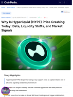 Why Is Hyperliquid (HYPE) Price Crashing Today: Data, Liquidity Shifts, and Market Signals