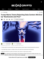 Trump Warns Towns Rejecting Data Centers Will End Up “Backwards and Poor”