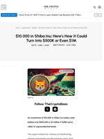 $10,000 in Shiba Inu: Here’s How It Could Turn Into $500K or Even $1M