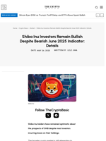 Shiba Inu Investors Remain Bullish Despite Bearish June 2025 Indicator: Details