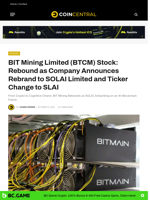 BIT Mining Limited (BTCM) Stock: Rebound as Company Announces Rebrand to SOLAI Limited and Ticker Change to SLAI