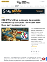 2026 World Cup language ban sparks controversy as crypto fan tokens face their own inclusion test