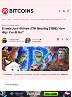 Bitcoin Just Hit New ATH Nearing $110K: How High Can It Go? - 99Bitcoins