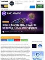 Ripple 'Month-111%' Rewards Reached - RMC Strong Gains | Live Bitcoin News