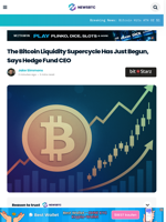 The Bitcoin Liquidity Supercycle Has Just Begun: Hedge Fund CEO