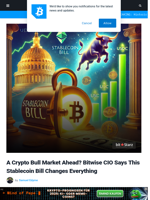 A Crypto Bull Market Ahead? Bitwise CIO Says This Stablecoin Bill Changes Everything